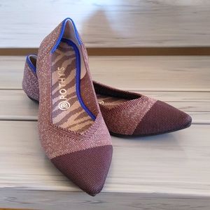 Rothy's The Point in Metallic Twilight Retired Rare Dune Cap Toe-size 9.5